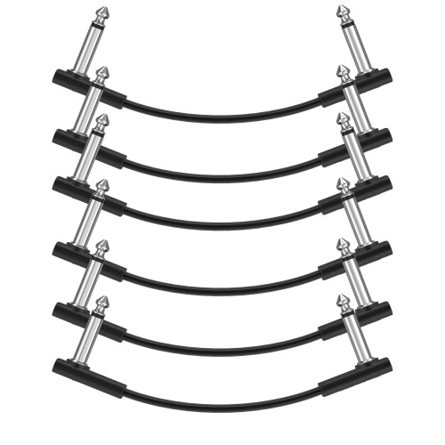 Donner 15cm Guitar Effect Pedal Cable Flat Patch Cable Black 6-Pack