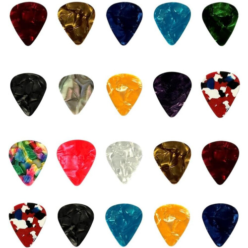 20Pack Celluloid Guitar Picks with Storage Case,4Gauge Colourful Plectrums 1