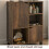 Rustic Oak Console Table 2 Cabinets 3 Shelves 6