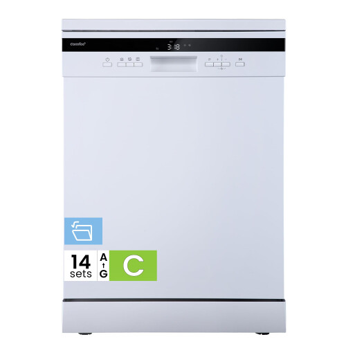 COMFEE' Full Size Freestanding Dishwasher, 14 Place Settings, White