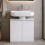 White Under Sink Bathroom Cabinet with Storage 9