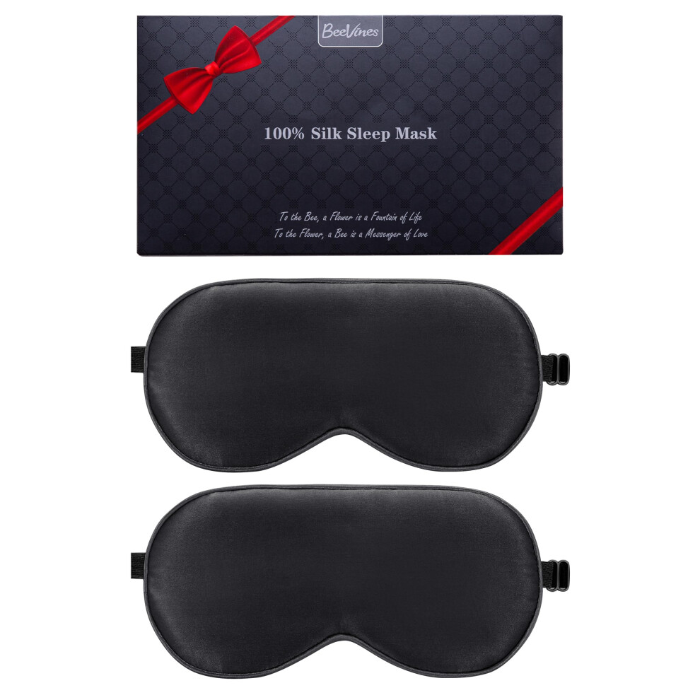 100% Mulberry Silk Sleep Mask, Blackout Eye Mask for Sleeping, Adjustable - Image 4