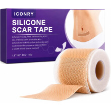 ICONRY Medical Grade Silicone Scar Sheets (4cm*1.5m) - Hypoallergenic Silicone Scar Tape for All Skin Types, Perfect for Surgical Scars, C-Section, K