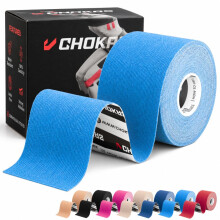 CHOKAS Kinesiology Tape - 5cm x 5m Sports Tape - Physio Body Tape - Blue