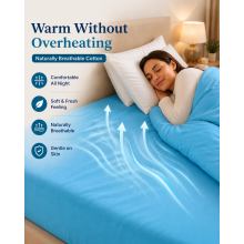 ( Lt Blue, Double) Thermal Flannelette Fitted Sheet 25cm 100% Brushed Soft Cotton