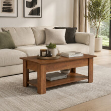 Rustic Oak Lift Top Coffee Table with Storage