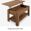 Rustic Oak Lift Top Coffee Table with Storage 11