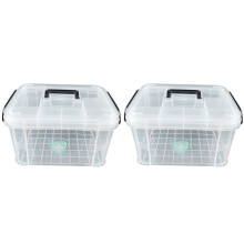 2X Large Capacity Double-Layer Medicine Organizer Box - Waterproof, Transparent Storage for Home & Travel