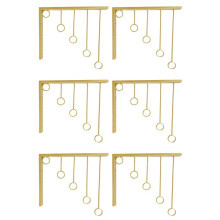 6X Gold Clothing Selling Store Hangers Iron Art Shelf Wall Hook Garment Show Save Space Cloakroom Underwear Organizer