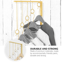 6X Gold Clothing Selling Store Hangers Iron Art Shelf Wall Hook Garment Show Save Space Cloakroom Underwear Organizer