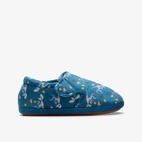 Clarks (Standard, One Size) Fluffy Snug Kid Blue Print