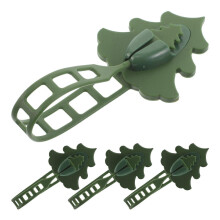 Ganchos de silicona verdes para chimenea con forma de calcetín navideño y guirnalda (4 unidades)