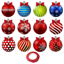 Christmas Ball Ornaments Hanging Tree Ball for 12 Sheets Decoration