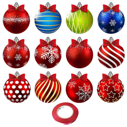 Christmas Ball Ornaments Hanging Tree Ball for 12 Sheets Decoration