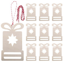 DIY Wooden Christmas Tree Ornaments for Painting 10Pcs Beige Hanging Decorations