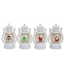 Lot de 4 mini lanternes de Noël suspendues avec bougie LED, lanternes décoratives blanches pour table ou fête.