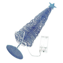 Adorno metálico luminoso para árbol de Navidad, decoración para árbol de Navidad, 1 unidad, azul