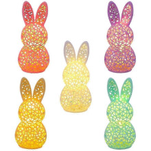 Lot de 5 lapins de Pâques ajourés, imprimés en 3D, lampes lapins lumineuses.