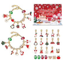 Bracelet-bracelet calendrier de l'Avent de Noël à 24 compartiments - Des boîtes surprises amusantes pour une ambiance de Noël