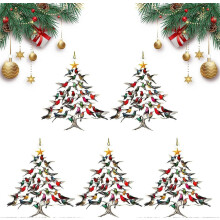 5PC Colorful Stacked Hummingbird Christmas Ornaments - Xmas Tree & Winter Home Gift for Bird Lovers
