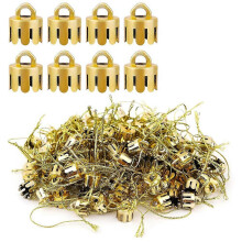 1000 Pcs 0.5 Inch Round Christmas Ornament Caps Plastic Christmas Ornament Hangers Caps Gold