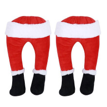 Christmas Decoration Stuffed Santa Legs for 2Pcs Red Cloth Use