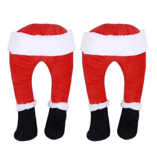 Christmas Decoration Stuffed Santa Legs for 2Pcs Red Cloth Use
