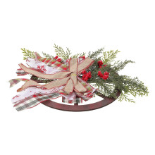 Couronne de Noël en bois avec motif de roue pour la décoration de porte d'entrée pendant les fêtes