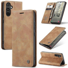 CaseMe 013 Multifunktionale horizontale Klapphülle aus Leder für Samsung Galaxy A34 5G, Farbe: Braun (2025)