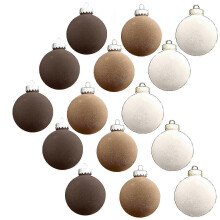 Wznxdo Paquete de 15 adornos navideños de terciopelo flocado de 8 cm (3,15") para árbol, corona y guirnalda – ganchos estándar