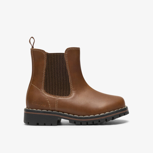 Clarks (Wide, 6 (Children's)) CliffChelseaT Tan