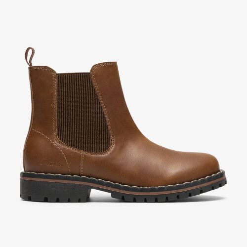 Clarks (Wide, 12 (Children's)) CliffChelseaK Tan