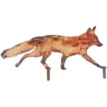 (15.5x30.6cm) CREATCABIN Metal Fox Garden Stake Rustic Outdoor Statue 15.5x30.6cm