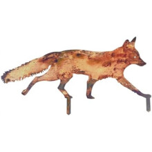 (20.6x39cm) CREATCABIN Metal Fox Garden Stake Rustic Outdoor Statue 15.5x30.6cm