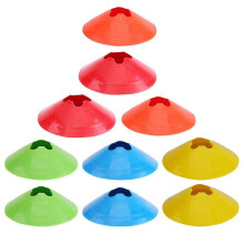 Lot de 10 disques d'entraînement de football, marquage d'obstacles, exercices sportifs, couleurs assorties, 19 x 19 x 5 cm