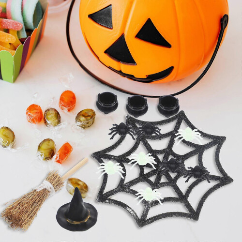 Plastic Witch Set Halloween Miniatures for Party Use 1Set Figurines