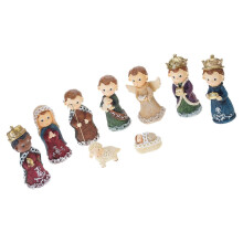 Crèche en résine, scène de la Nativité, statue de la Sainte Famille, décoration de table et d'intérieur, multicolore