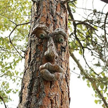 (B) 3D Old Man Tree Face Sculpture, Funny Garden Decoration, Outdoor Yard Art