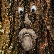 (A) 3D Old Man Tree Face Sculpture, Funny Garden Decoration, Outdoor Yard Art