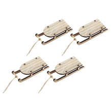 Khaki Wooden Sleigh Ornament for Decoration 4Pcs Xmas Tree Hanging Adornments