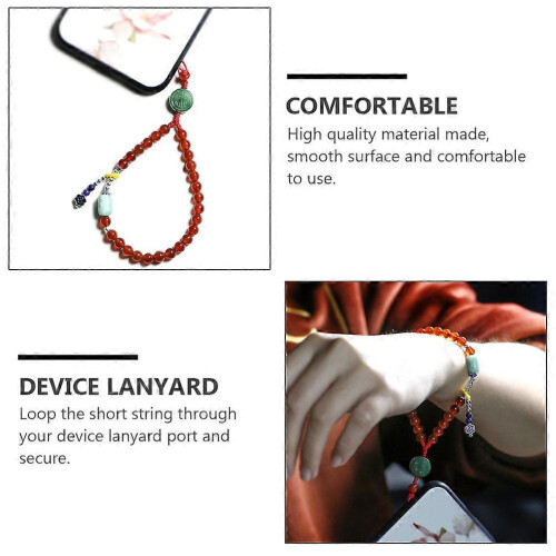 Vintage Red Phone Lanyard Hand Strap for Phone Use 2Pcs Wrist Grip 2