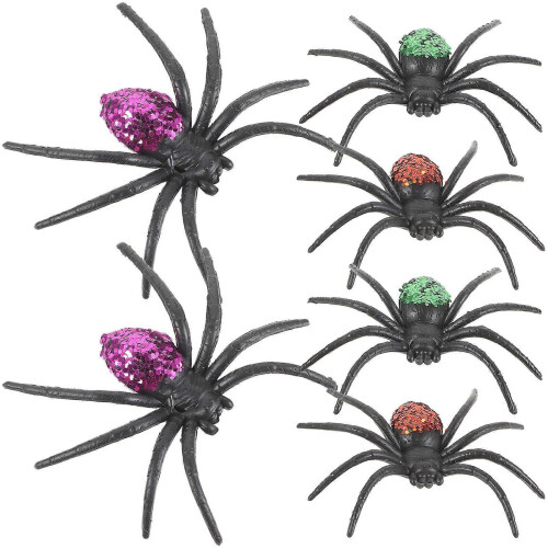 Plastic Toy Spider Halloween Decoration for Halloween Use 6Pcs Set 1
