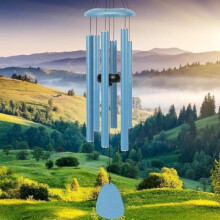 Windspiele FüR DraußEn HäNgend Windspiele - 6 RöHren Chimes FüR Garten, Balkon,Windspiel Garten -Gartendekoration Klangspiel(32" Blau.)