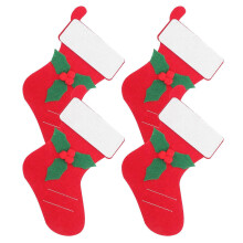 4Pcs Christmas Cutlery Holder for Storage Red Felt Xmas Tableware Bags