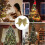 DIY Decoration Christmas Tree Bow Ornaments with Gold Dust Effect 4Pcs 4