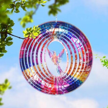 (Kolibri) Leisuremix 3D Windspiele für Draußen hängend, 30 cm Windspiel Garten wetterfest Edelstahl Gartendekoration Fensterdeko Eule