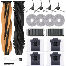 Kit d'accessoires de rechange pour aspirateur robot comprenant 4 sacs à poussière, 4 lingettes de nettoyage, 2 brosses principales, 4 brosse