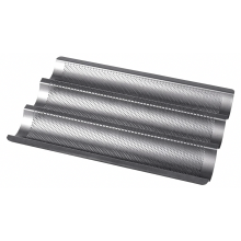 Plaque à baguettes perforée à trois fentes, moule à pain antiadhésif, 29,5 cm, compatible avec les fours standards