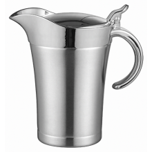 Saucière isotherme en acier inoxydable avec couvercle, 750 ml, idéale pour les crèmes anglaises, les crèmes fraîches et le service.