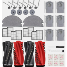 Kit de 36 accessoires de rechange pour aspirateur robot Saros 10 : brosses principales, filtres, lingettes de nettoyage et sacs à poussière